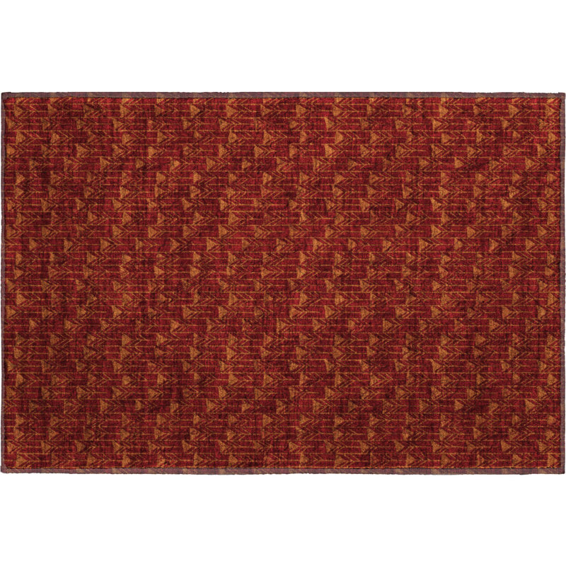 Tapis bourgogne de qualité supérieure Cerrito AMF514, Rectangle 1 pi 8 po x 2 pi 6 po