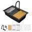 Évier de cuisine en quartz avec station de travail à cuve simple encastrable en quartz avec accessoires L 33 po x l 22 po Quartz-106636164-106636163