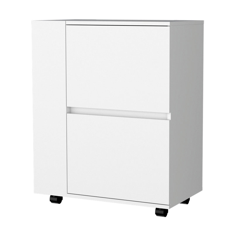 Versatile Bar Cart With Stylish Design And Practical Storage, White