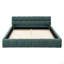 Structure de lit tapissier avec tissu épais, lit plateforme en chenille avec tête de lit et structure solide. Aucun sommier tapissier requis-611785873