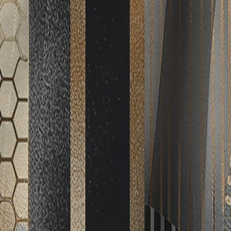 Shapes And Lines Abstract Marble IV - Abstract Marble Marble Blackout Curtain - 1 Panels, 52" W x 108" L