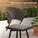 3-Piece Outdoor Bistro Set with Round Bar Table and Wicker Padded Swivel Bar Chairs