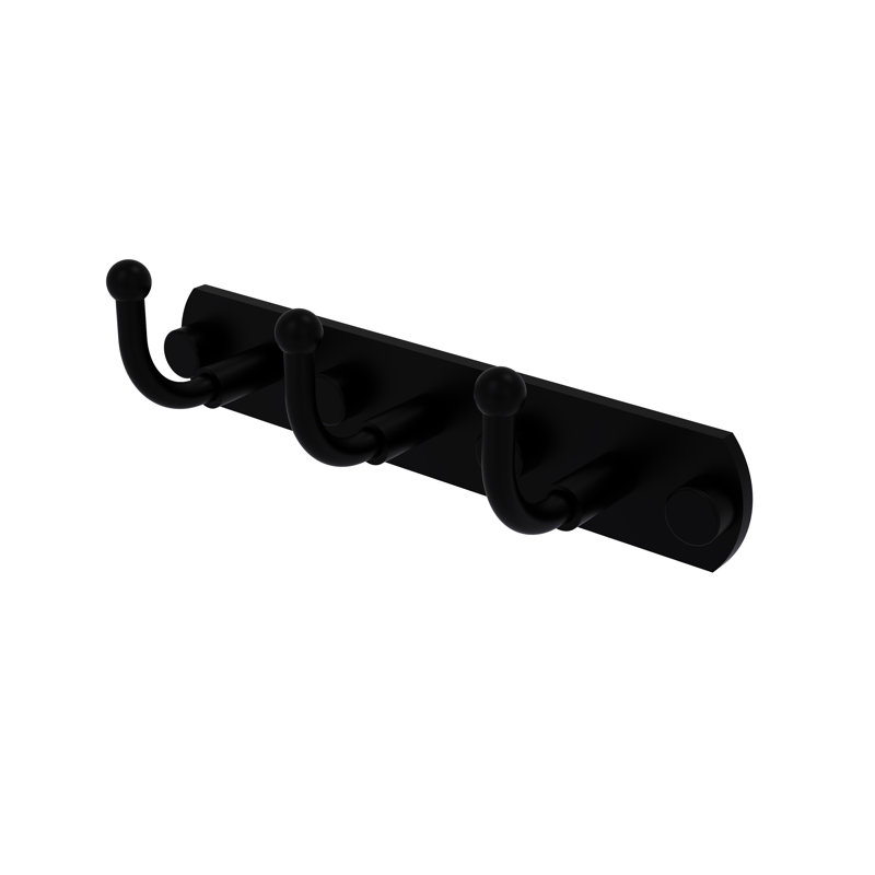 Goble 3 Position Wall Mounted Hook Rack, Matte Black
