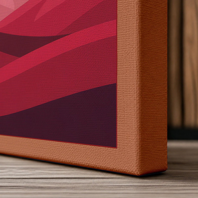 Mountain at Twilight Minimalist - Wrapped Canvas, 18x12 - 45.7 x 30.5 cm, Terracotta Border