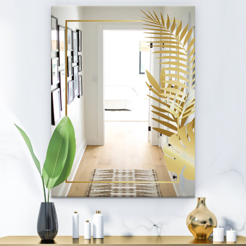 Miroir d'appoint Minimal Modern Glam, H 39,4 po x l 29,5 po, Or
