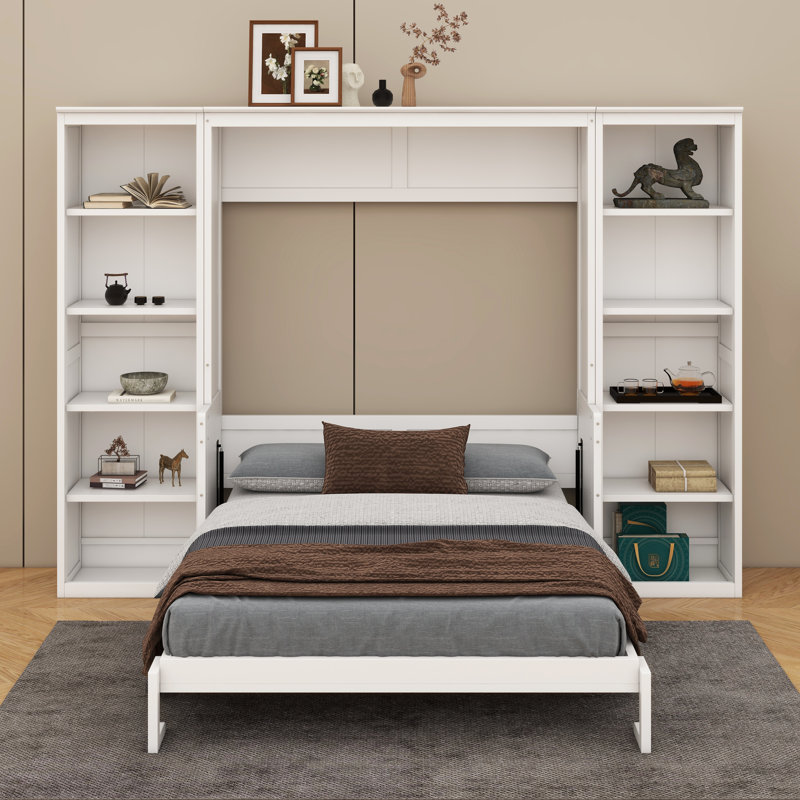 Murphy Bed With Desk And Bookshelf, Full