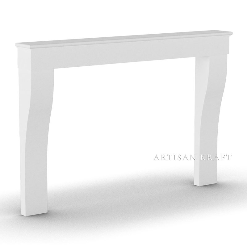 Encadrement de cheminée en pierre avec foyer biseauté Petite, Naturel / naturel, 7,75 po x 70 po x 47 po