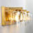 Delvon  3-Light Vanity Wall Sconce with Clear Glass and Crystal Accents – Stylish Lighting for Hallways and Bedrooms-93365599