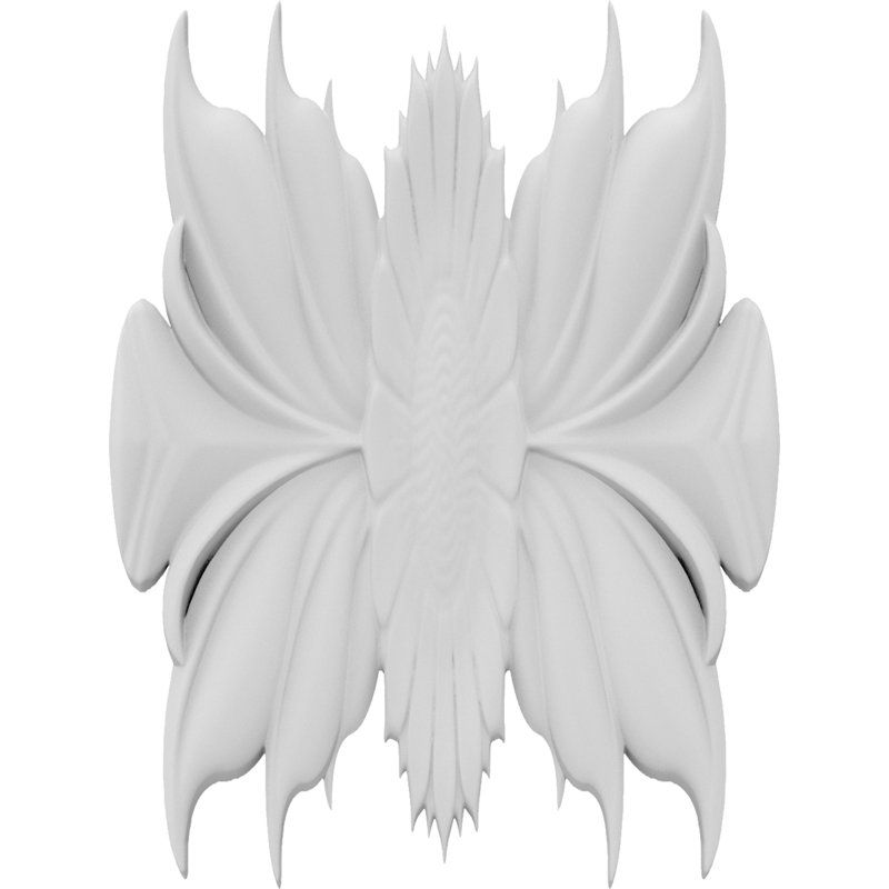 Rosettes appliquées, H 9 po x l 6,75 po x P 0,63 po