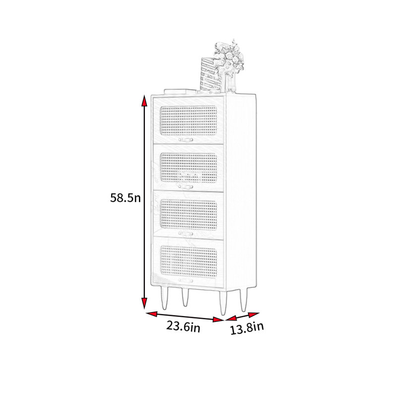 Demecio, (4 tablettes) H 58,5 po x l 23,6 po x P 13,8 po