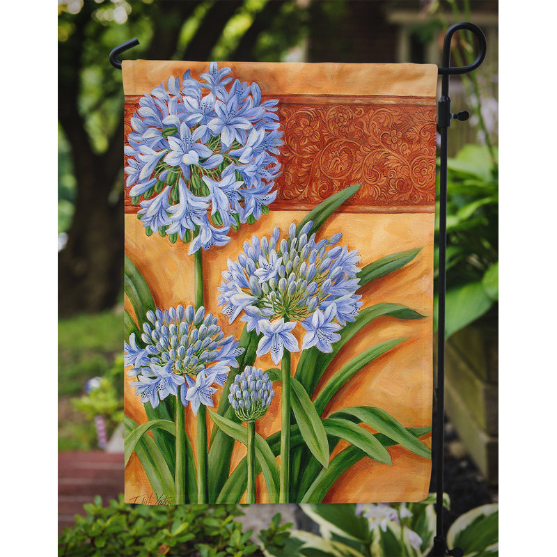 Drapeau de jardin 2 côtés agapanthus par judith yates, H 15 po x l 11 po