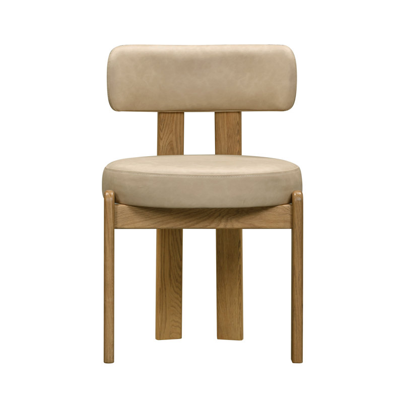 Vegan Leather Dining Chair, Cream