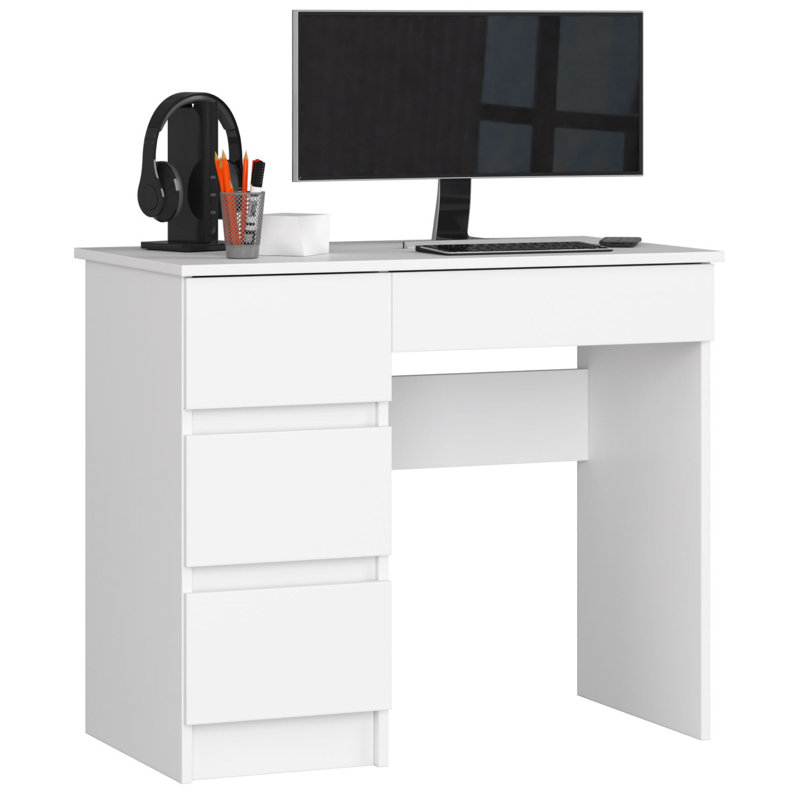 Elizeabeth Writing Desk, White, Left Hand Return