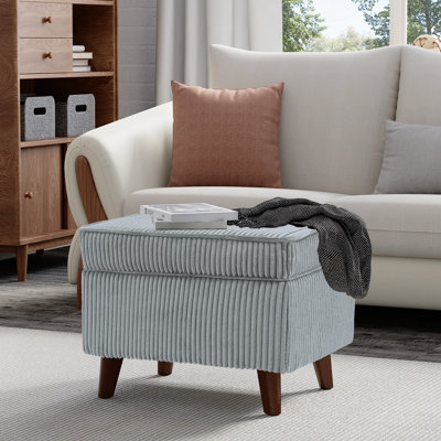18.5" W Upholstered Corduroy Ottomans for Living Room,Bedroom,Storage Footstools Seating