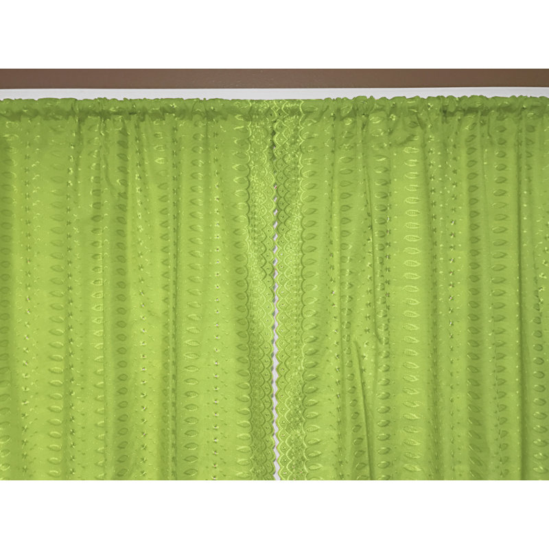 Hollander Cotton Blend Room Darkening Curtain Pair, Lime Green, 42" W x 108" L