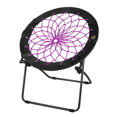  Foldable 29” Bunjo Bungee Chair, Plum Jam (Pack of 1)