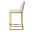 2 chaises de bar modernes - blanches et dorées, confortables et élégantes. Matériaux durables. Polyvalent à des fins diverses. Facile à nettoyer. Glissez. Fauteuil compact avec 2 tabourets de salle à manger blancs. Fabriqué