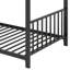 Lit plateforme simple en métal avec toit de maison-1257950220