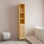 Grande armoire étroite en bambou naturel, rangement mince de grande capacité pour la maison