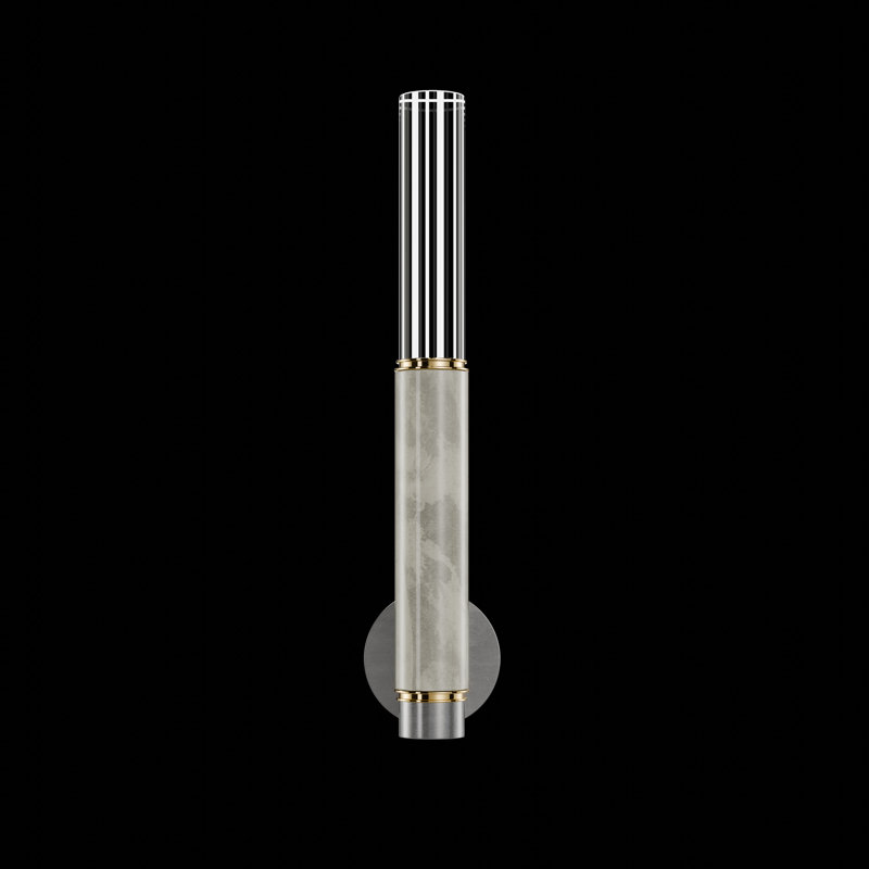 LED Wallchiere, Silver Leaf/Brass/Smoke