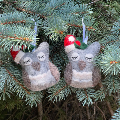 Ensemble de 2 figurines suspendues hibou