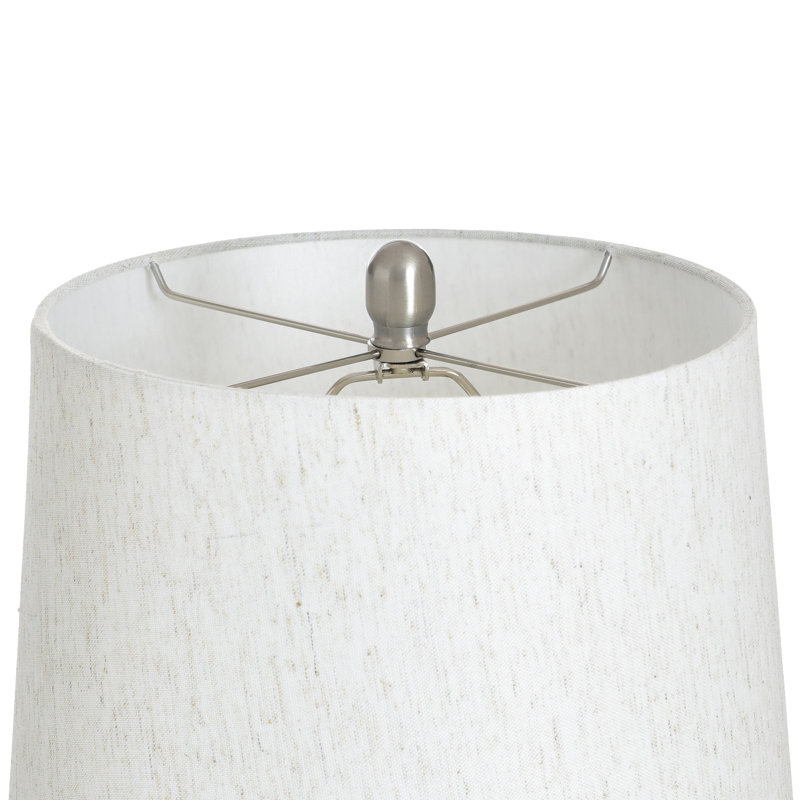 Jean Table Lamp - Light Oatmeal Shade, Pettye Ivory & Silver
