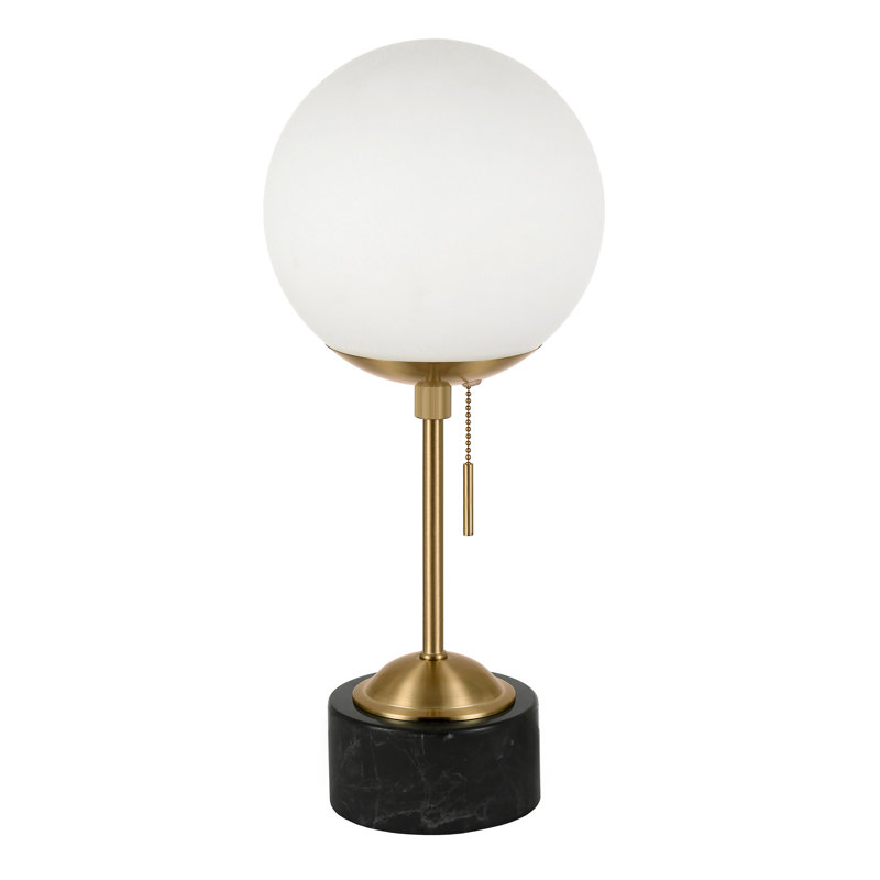Tariq Marble Table Lamp, Black Brass