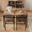 Ensemble de table de salle à manger moderne 4 pièces avec 2 chaises rembourrées et banc, table de cuisine industrielle avec pieds en métal robustes, mobilier peu encombrant