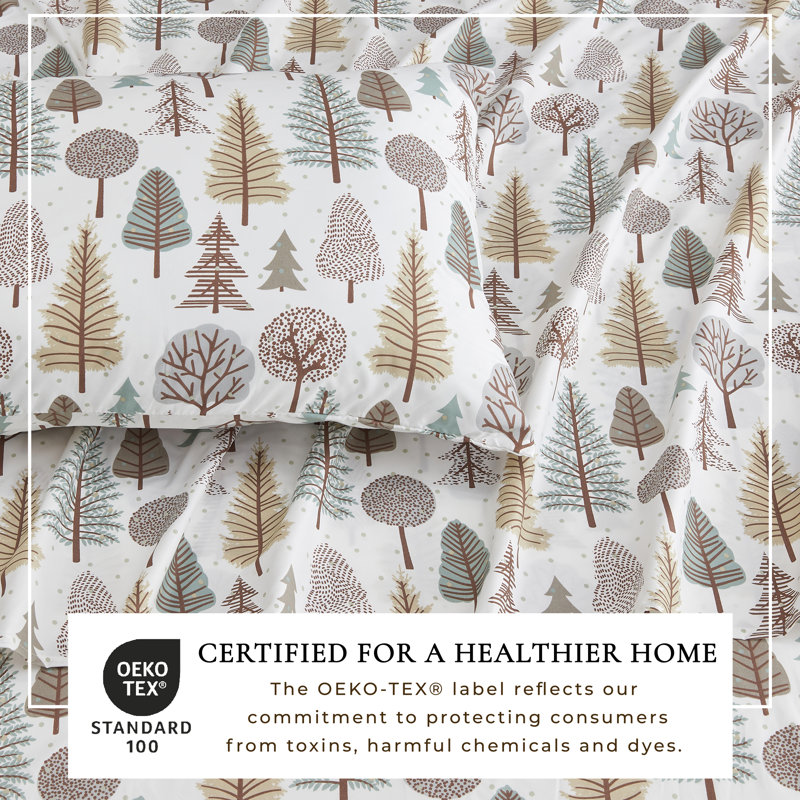 Ultra Soft Lodge Printed Microfiber Sheet Set, King, Forest Trail