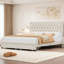 Lit plateforme tapissier Binghamton avec 2 tiroirs de rangement, cadre de lit en bois avec tête de lit réglable-1257248007-1232652367