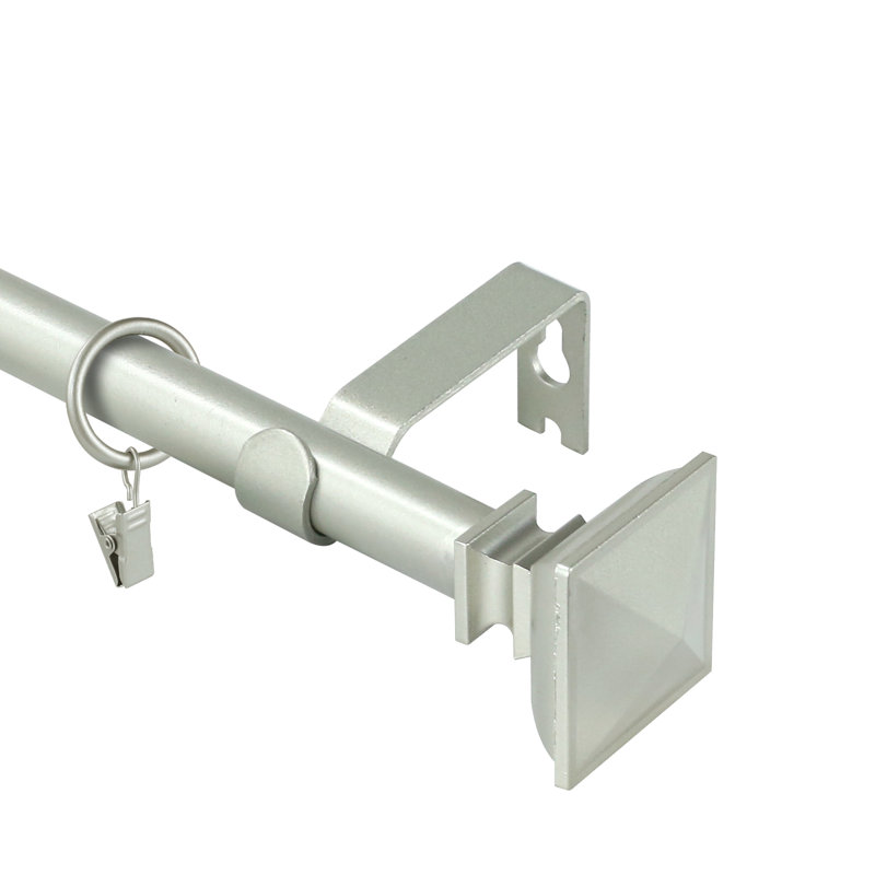Tringle à rideaux simple ajustable Plemmons, H 0,625 po x l 120 po x P 0,625 po, Étain