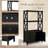 Bathroom Storage Cabinet With Open Shelves & Double Doors Modern Storage Organizer-106952691