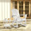 Plastic/Resin Folding and Rocking Adirondack Chair with Ottoman