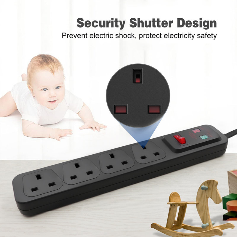 4-Socket Extension Lead Surge Protected with Switch - 1M