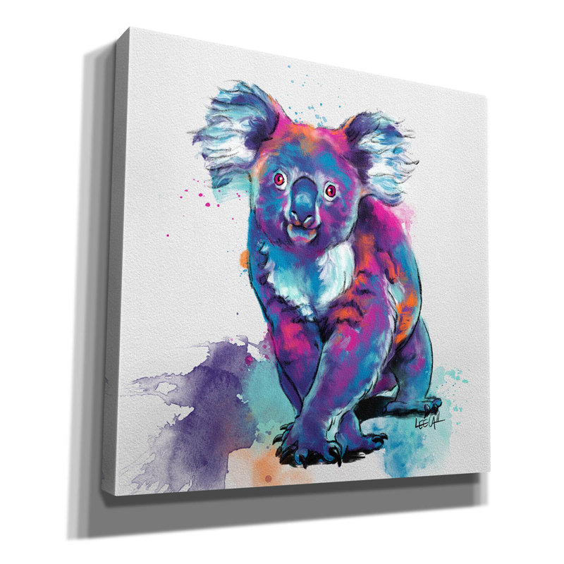 «Rainbow Koala» par Dawg Painter, H 12 po x l 12 po x P 0,75 po