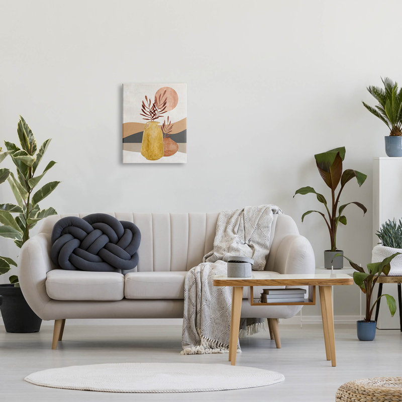 "Boho Desert Plant Botanicals", art mural par Janet Tava, H 20 po x l 16 po x P 1,5 po, Toile tendue