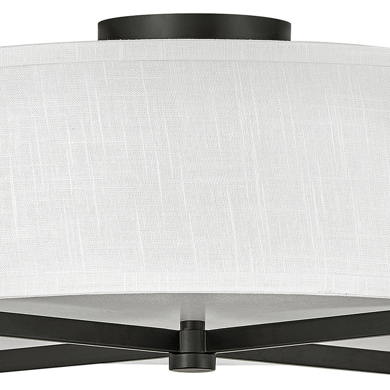 Plafonnier semi-encastré 3 lumières 19,5 po Axis, Noir, Blanc cassé