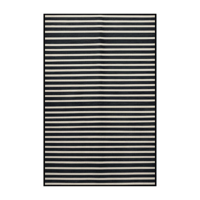  Tapis lavable rayé blanc ardoise foncé