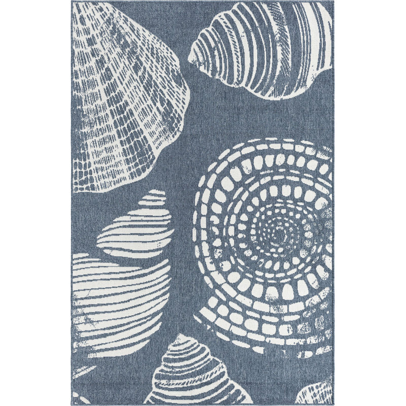 Tapis bleu d'extérieur Ayton, Rectangle 9 pi x 12 pi