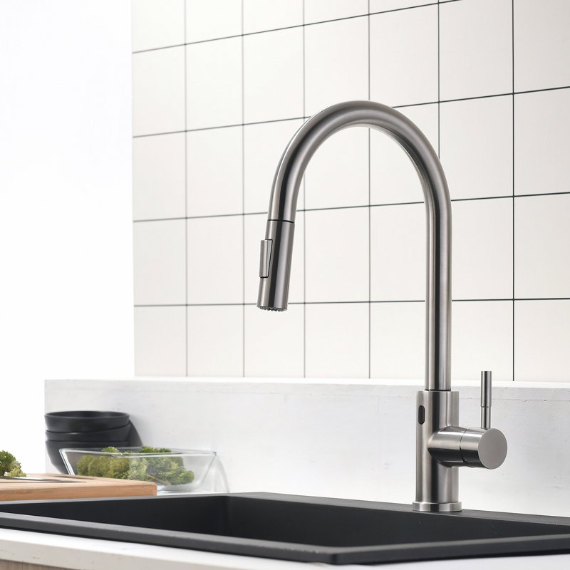 FLG Pull Down Touchless Kitchen Faucet, Brushed Nickel