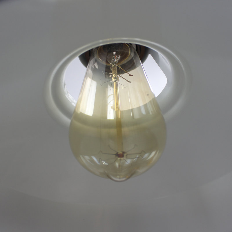 Matte Black and White Industrial Barn Pendant Light