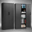 Armoire de rangement en métal 71 pouces H avec 4 tablettes et portes verrouillables, durable et sécuritaire pour la maison et le bureau