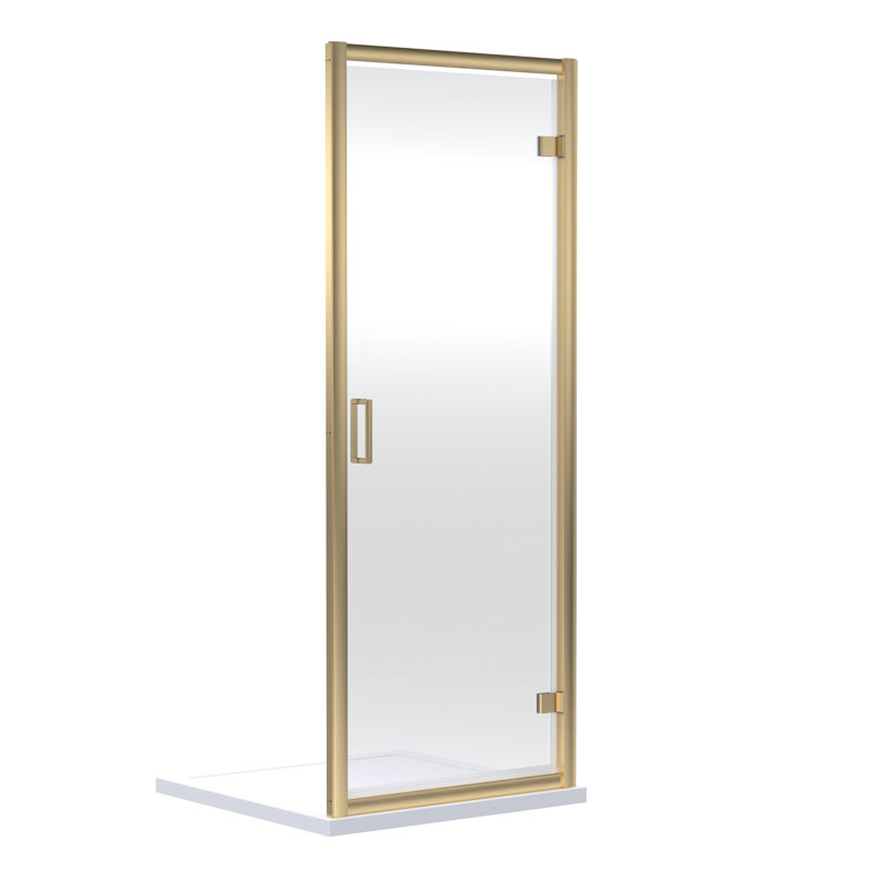 Rene 1850mm H Hinged Framed Shower Door with Clear Glass, 695mm