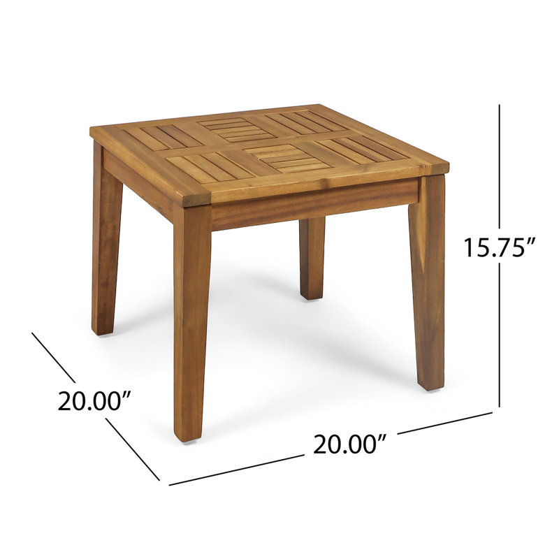 Table d'appoint en bois - finition naturelle, l 20 po x P 16,11 po, capacité de 30 lb minimisant l'encombrement extérieur, 20 po x 20 po x 16,11 po