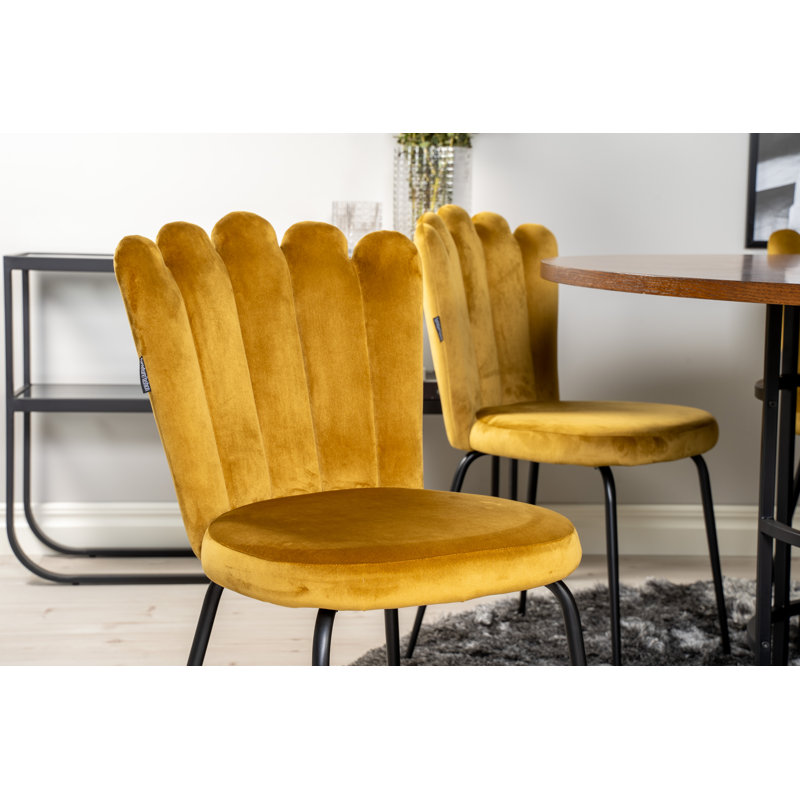 Checketts Dining Set, Brown, Yellow
