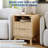 Modern Wave Fluted Wooden Nightstand, Bedside Table with Charging Station, 2 Drawers & Open Cubby, USB and AC Outlets for Bedroom-129158398