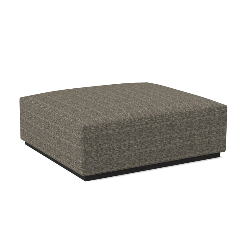Club Square Ottoman, Espresso, White Caps Fog Viscose
