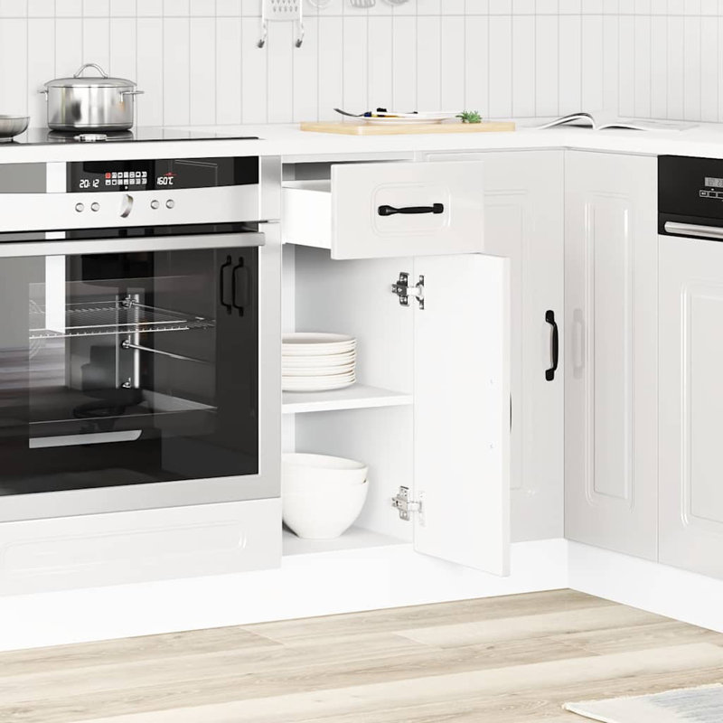 Pieds réglables en bois d'ingénierie vidaXL, H 32,09 po x l 11,81 po x P 18,11 po, Blanc