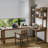 Light-walnut L-Shaped Solid Wood desk-109542603-109542608