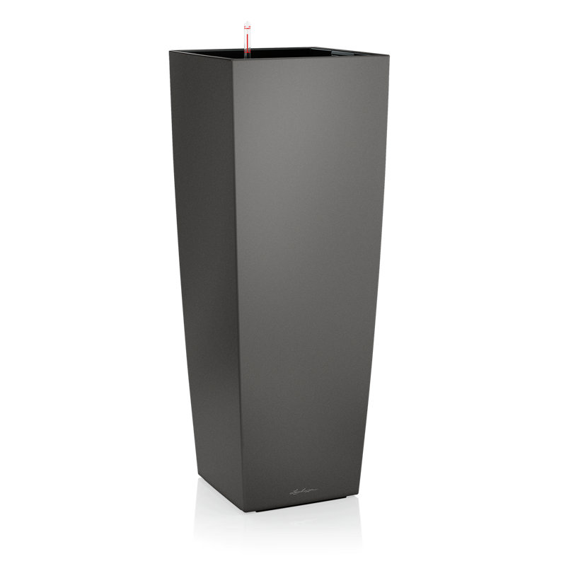 Cubico Ceramic Pot Planter, Metallic Charcoal